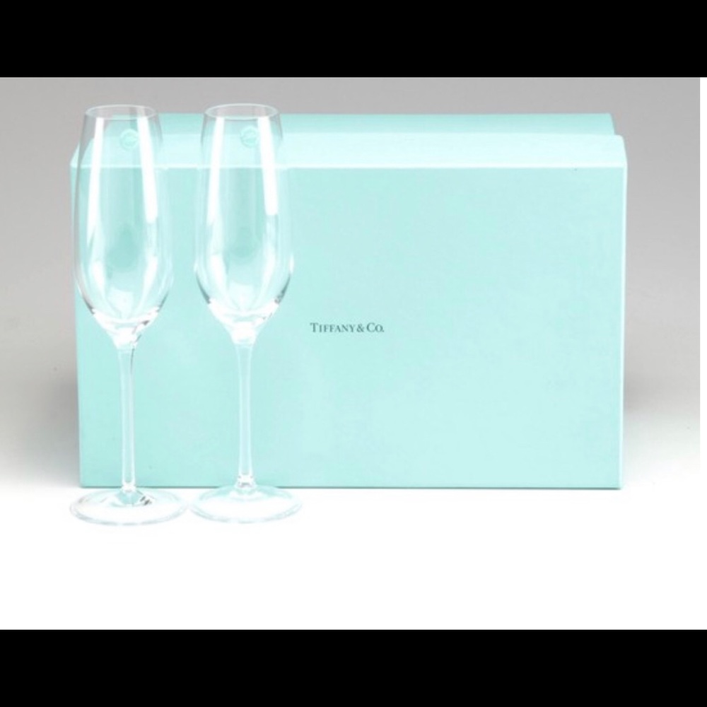 Tiffany’s champagne flutes never used still wrapped